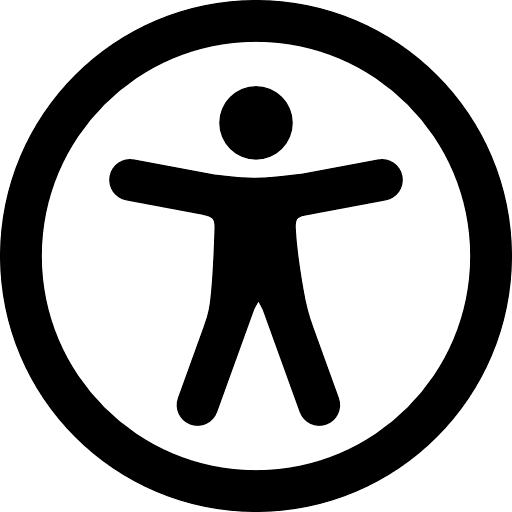 icon of a person with outstretched arms inside a circle